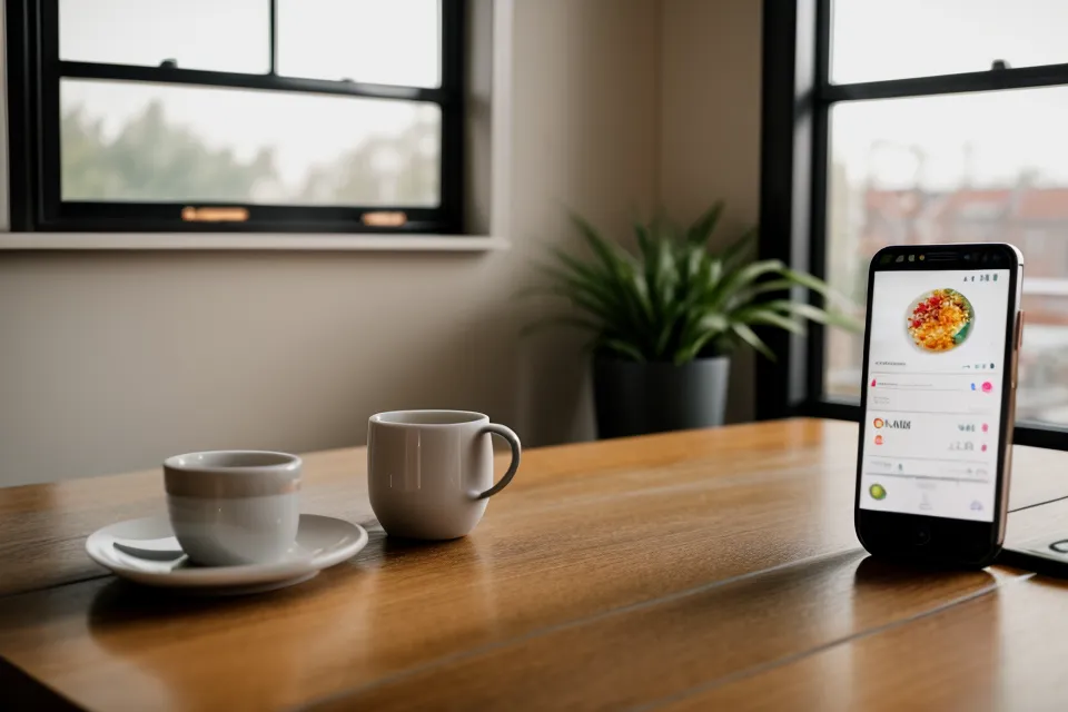 Ein Smartphone zeigt die Miles & More App mit dem eingerichteten Meilen-Pooling.